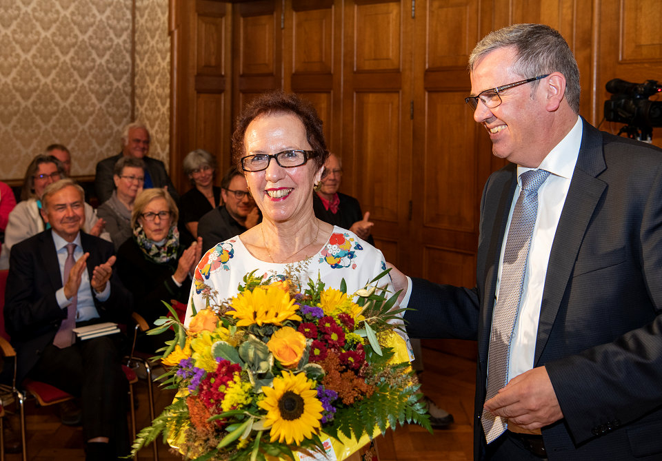 Oberbürgermeister Hansjörg Eger |und Stifterin Jeanette Koch|© Klaus Venus